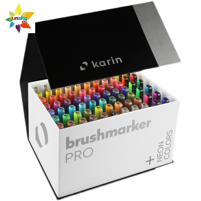  KarinMarkers Brushmarker PRO MegaBoxPLUS | 72  + 3 ,  Ʈ ,  ,  ̼ ǰ